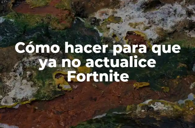 Cómo Hacer para que Ya No Actualice Fortnite