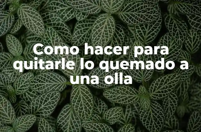 Como Hacer para Quitarle Lo Quemado a una Olla