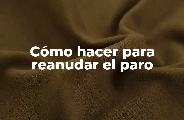 Cómo Hacer para Reanudar el Paro