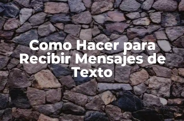 Como Hacer para Recibir Mensajes de Texto