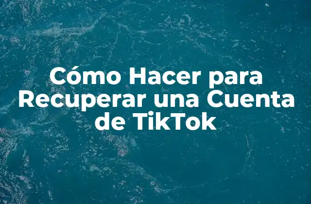 Cómo Hacer para Recuperar una Cuenta de Tiktok