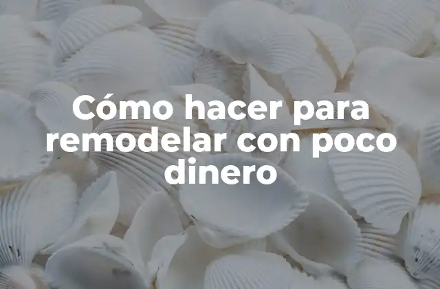 Cómo Hacer para Remodelar con Poco Dinero