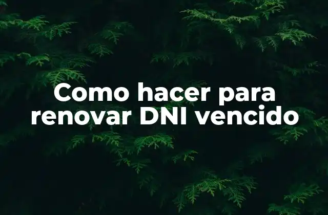 Como Hacer para Renovar Dni Vencido