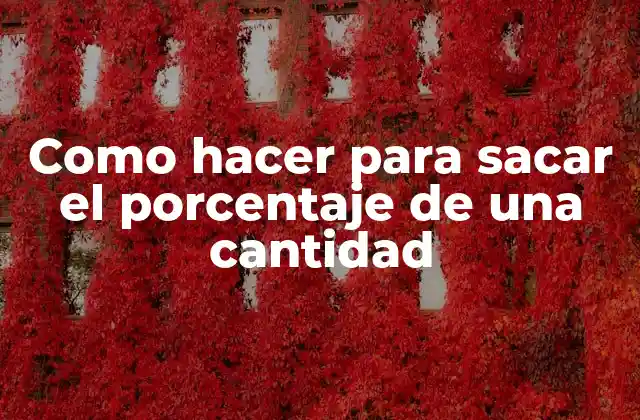 Como Hacer para Sacar el Porcentaje de una Cantidad