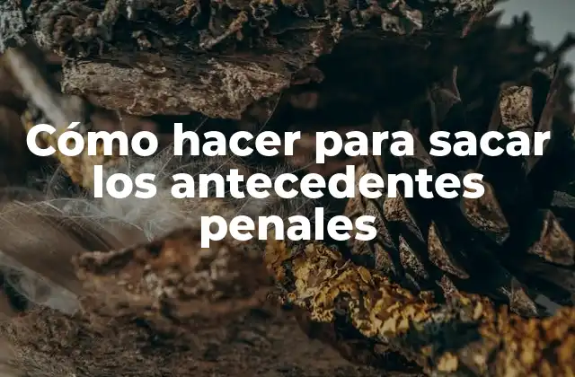 Cómo hacer para sacar los antecedentes penales