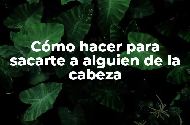 Cómo Hacer para Sacarte a Alguien de la Cabeza 2 Cómo hacer para sacarte a alguien de la cabeza