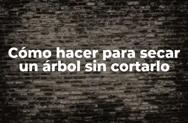 Cómo Hacer para Secar un Árbol sin Cortarlo