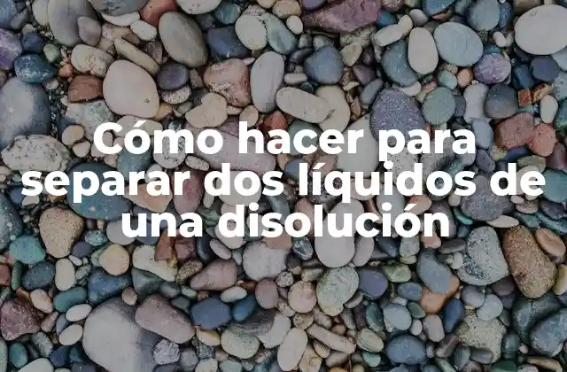 Cómo Hacer para Separar Dos Líquidos de una Disolución