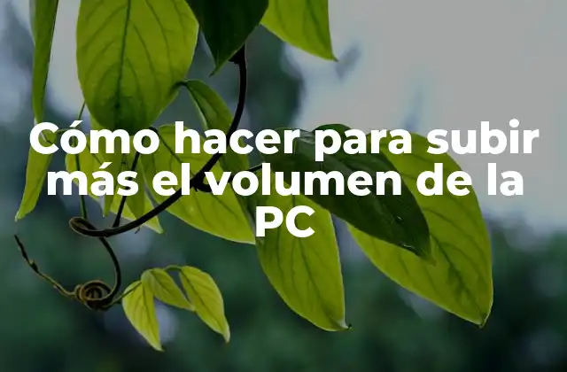 Cómo Hacer para Subir Más el Volumen de la Pc