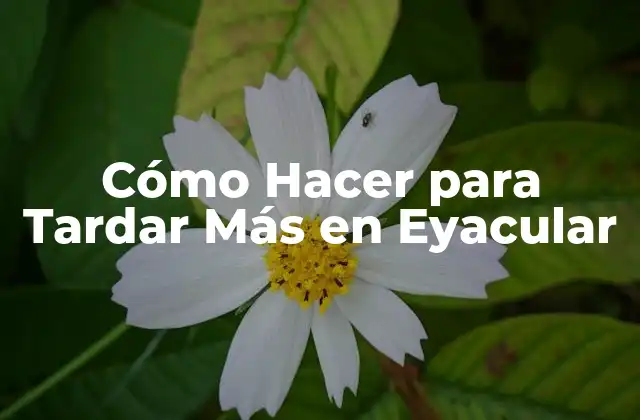 Cómo Hacer para Tardar Más en Eyacular