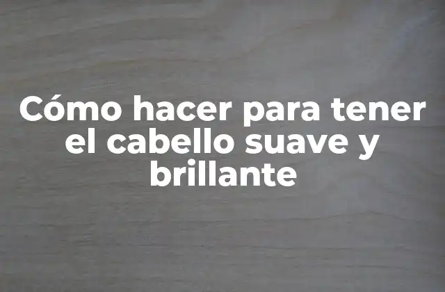 Cómo Hacer para Tener el Cabello Suave y Brillante