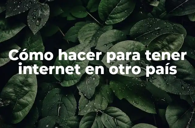 Cómo Hacer para Tener Internet en Otro País