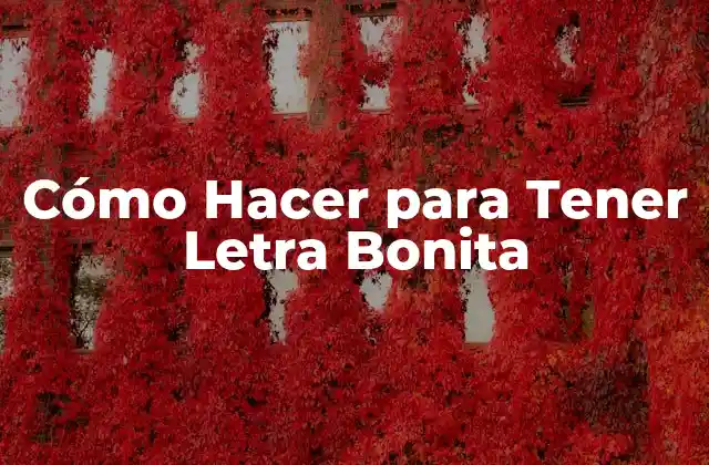 Cómo Hacer para Tener Letra Bonita