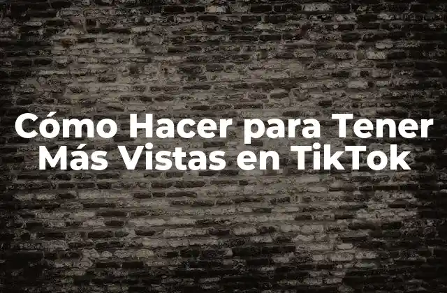 Cómo Hacer para Tener Más Vistas en Tiktok