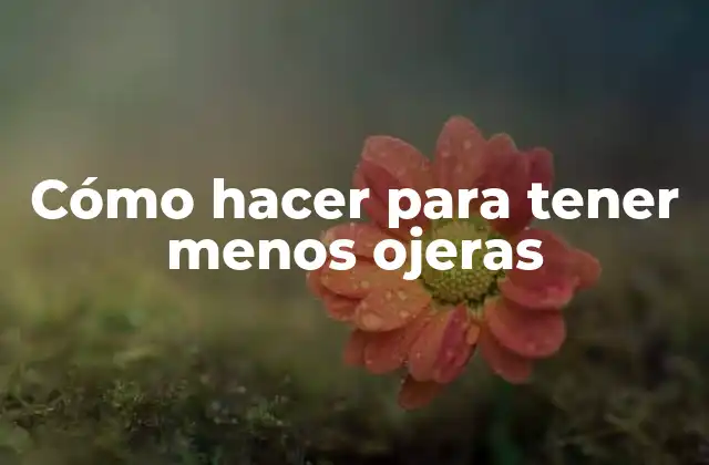 Cómo Hacer para Tener Menos Ojeras