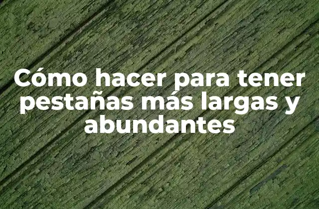 Cómo Hacer para Tener Pestañas Más Largas y Abundantes