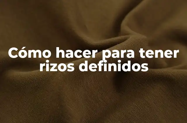 Cómo Hacer para Tener Rizos Definidos