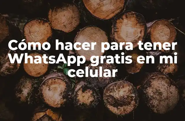 Cómo Hacer para Tener Whatsapp Gratis en Mi Celular