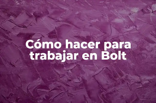 Cómo Hacer para Trabajar en Bolt 2 Cómo hacer para trabajar en Bolt