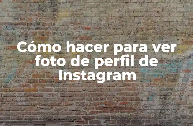 Cómo Hacer para Ver Foto de Perfil de Instagram