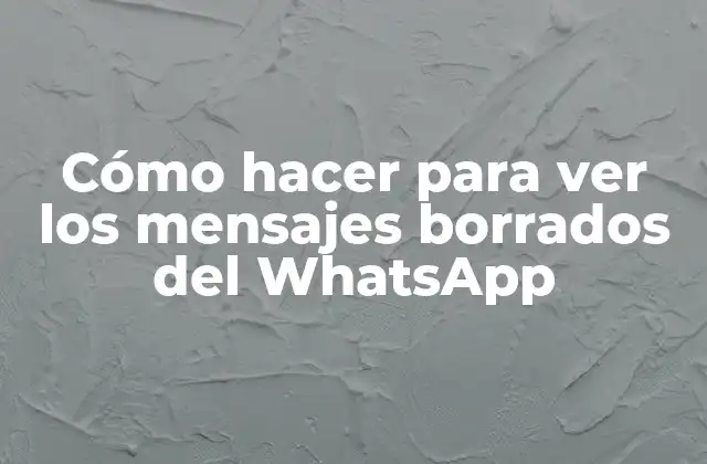 Cómo Hacer para Ver los Mensajes Borrados Del Whatsapp