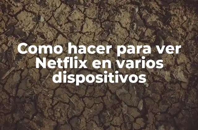 Como Hacer para Ver Netflix en Varios Dispositivos