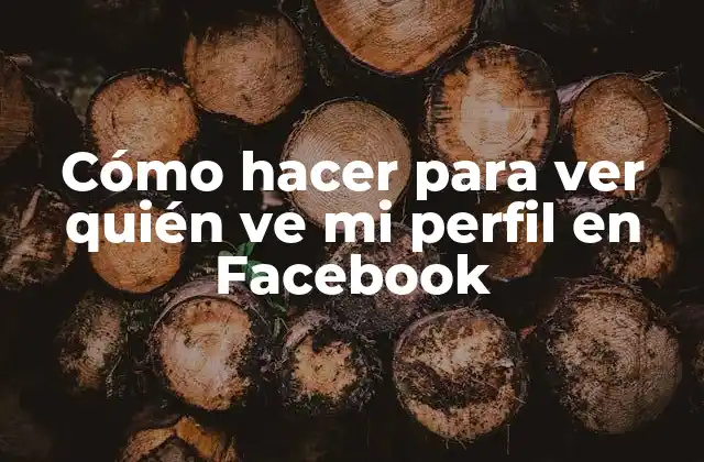 Cómo Hacer para Ver Quién Ve Mi Perfil en Facebook