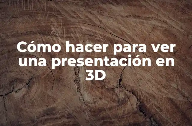 Cómo Hacer para Ver una Presentación en 3d