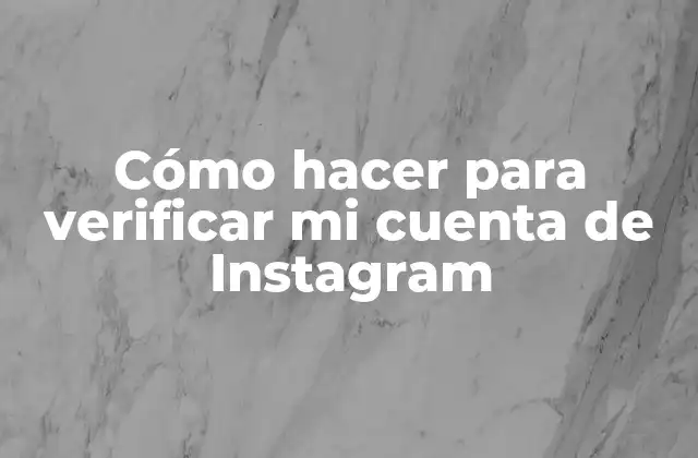 Cómo Hacer para Verificar Mi Cuenta de Instagram