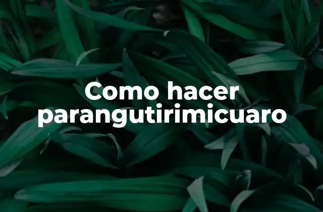 Como Hacer Parangutirimicuaro