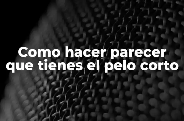 Como Hacer Parecer que Tienes el Pelo Corto