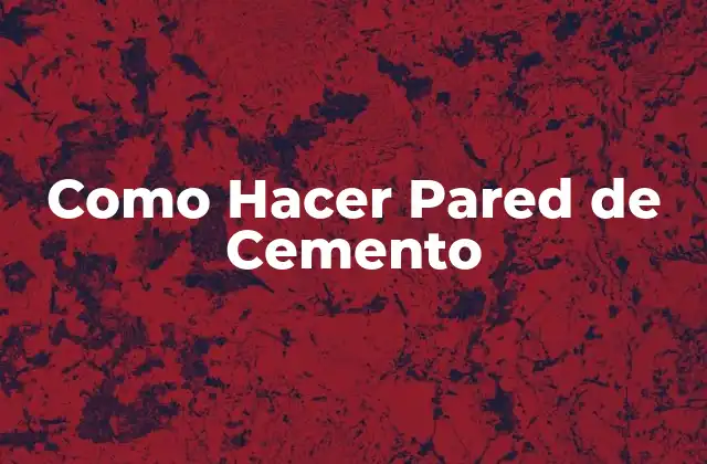 Como Hacer Pared de Cemento