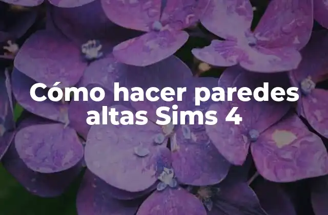 Cómo Hacer Paredes Altas Sims 4