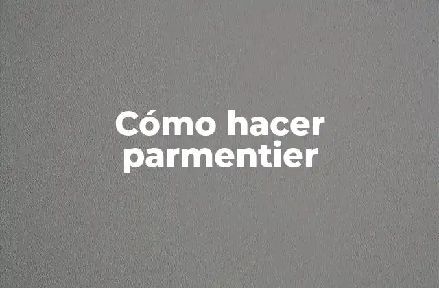 ¿Qué es un parmentier?