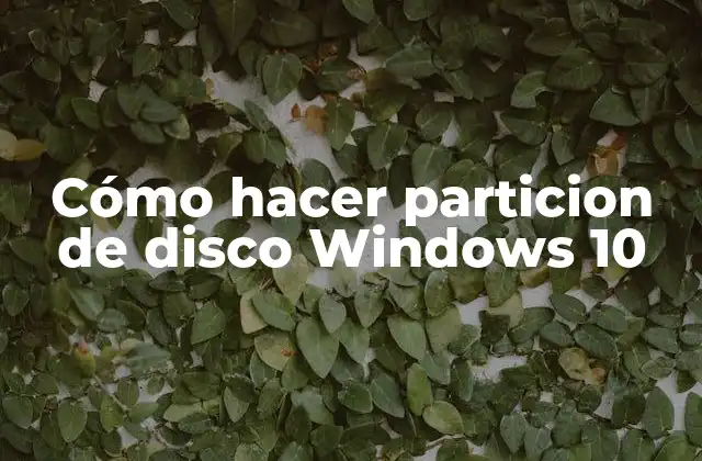 Cómo Hacer Particion de Disco Windows 10