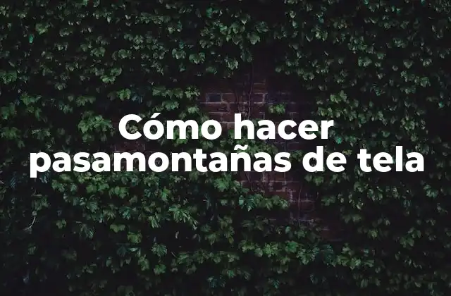 Cómo Hacer Pasamontañas de Tela