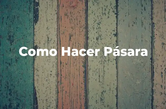 Como Hacer Pásara 2 ¿Qué es un Pásara y para qué Sirve?