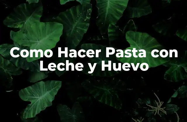 Como Hacer Pasta con Leche y Huevo