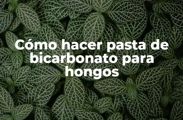 Cómo Hacer Pasta de Bicarbonato para Hongos