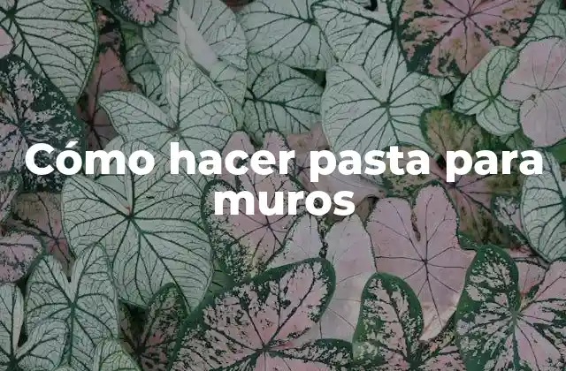 Cómo Hacer Pasta para Muros