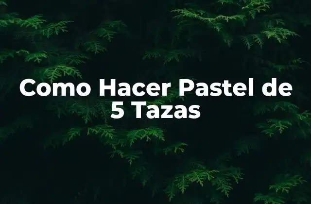 Como Hacer Pastel de 5 Tazas