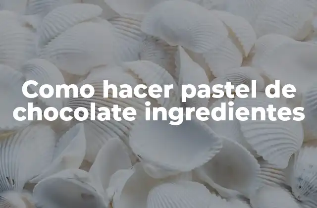 Como hacer pastel de chocolate ingredientes