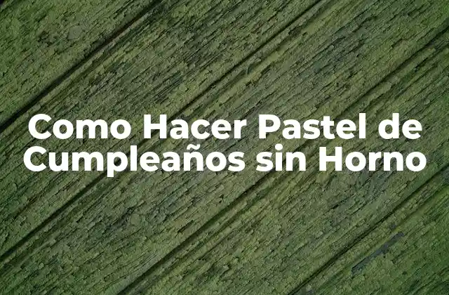Como Hacer Pastel de Cumpleaños sin Horno