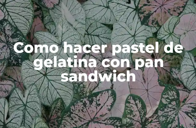 Como Hacer Pastel de Gelatina con Pan Sandwich