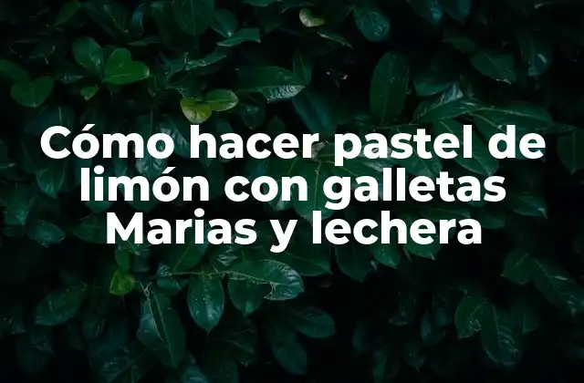 Cómo Hacer Pastel de Limón con Galletas Marias y Lechera