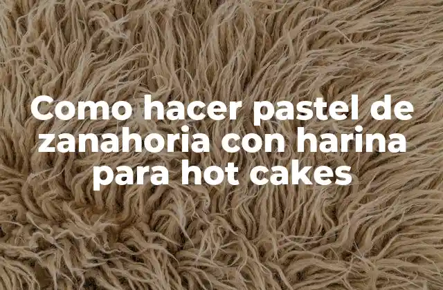 Como Hacer Pastel de Zanahoria con Harina para Hot Cakes