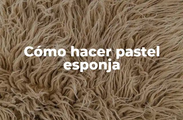Cómo Hacer Pastel Esponja