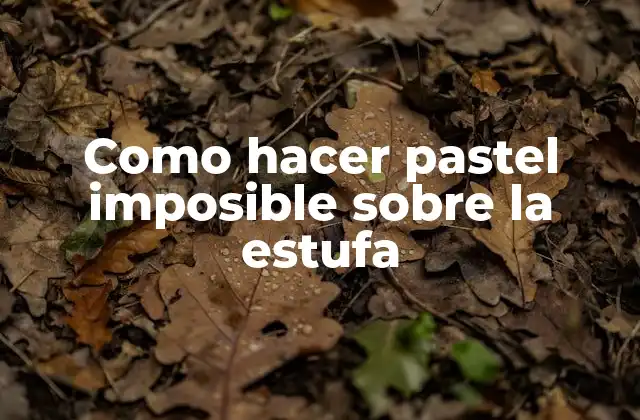 Como Hacer Pastel Imposible sobre la Estufa