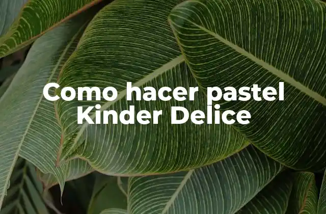 Como Hacer Pastel Kinder Delice