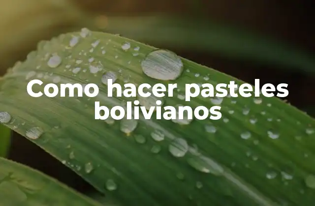 Como Hacer Pasteles Bolivianos
